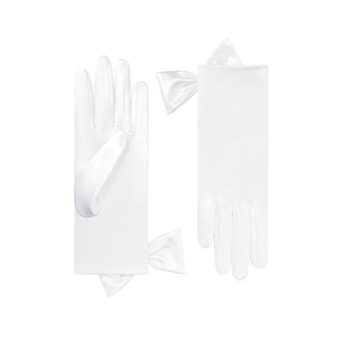 Gants courts en satin blanc - Penelope