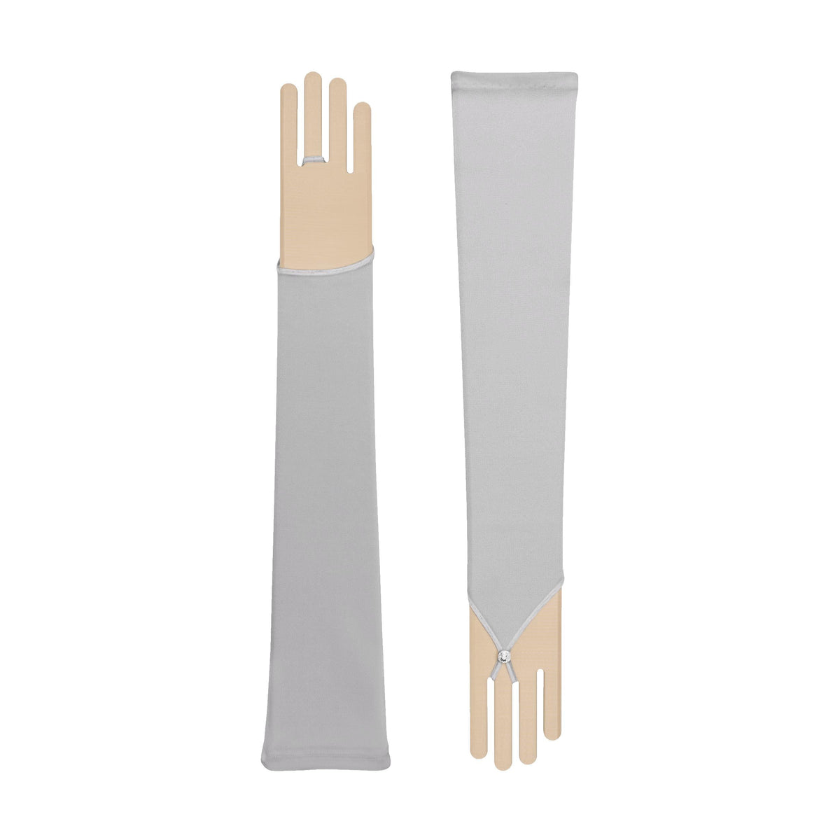 Philomena | Gant de soie sans doigts - Gris colombe-Cornelia James