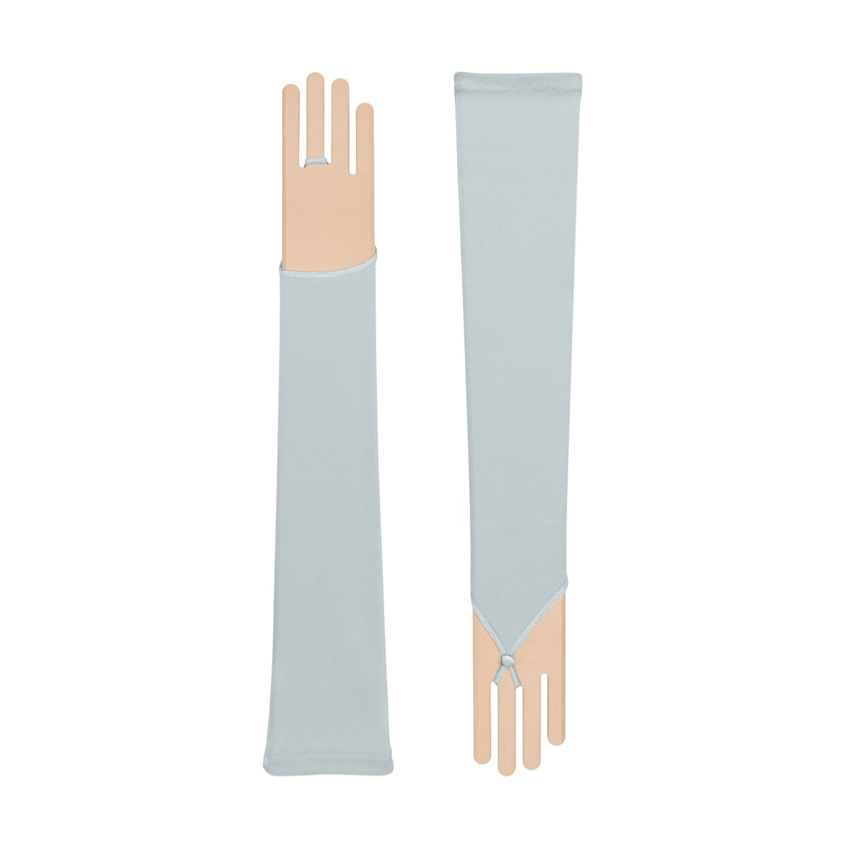 Philomena | Gant sans doigts en soie-Bleu porcelaine-Cornelia James
