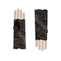 Rose | Gants courts sans doigts en dentelle - Noir