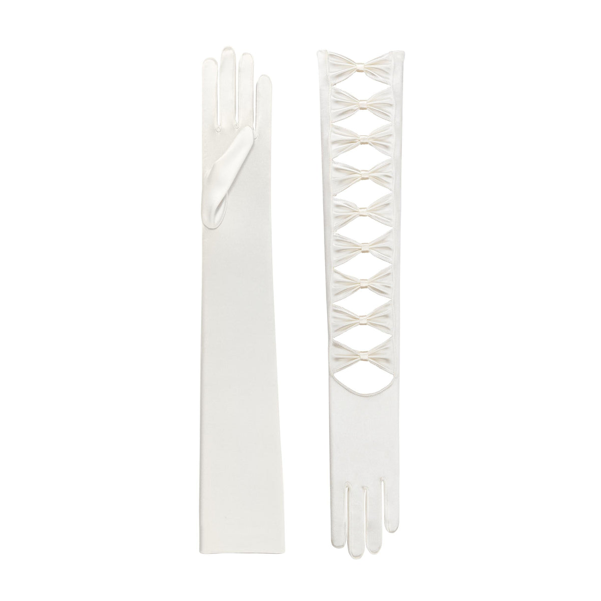 Ivory Satin Opera Gloves - Thalia