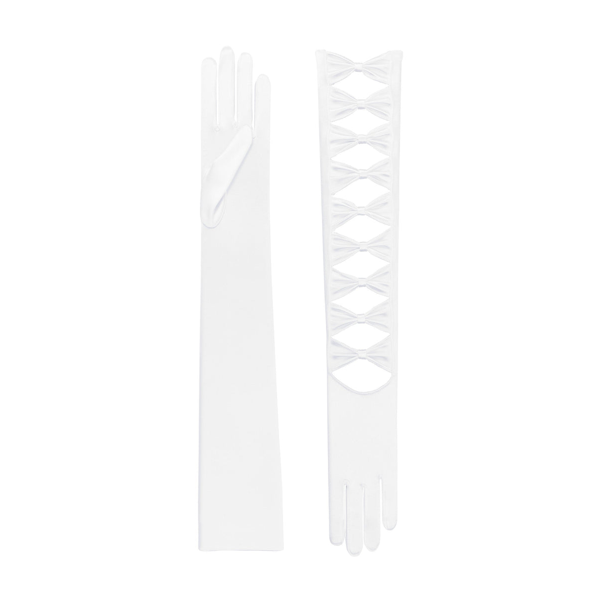 Gants d'opéra en satin blanc - Thalia