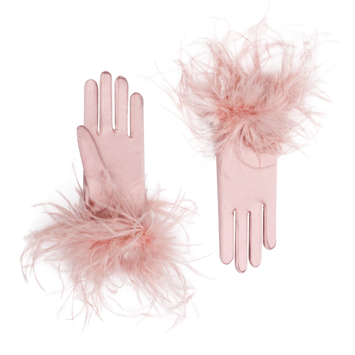 Smokey Rose Satin Wrist Length Gloves - Vera