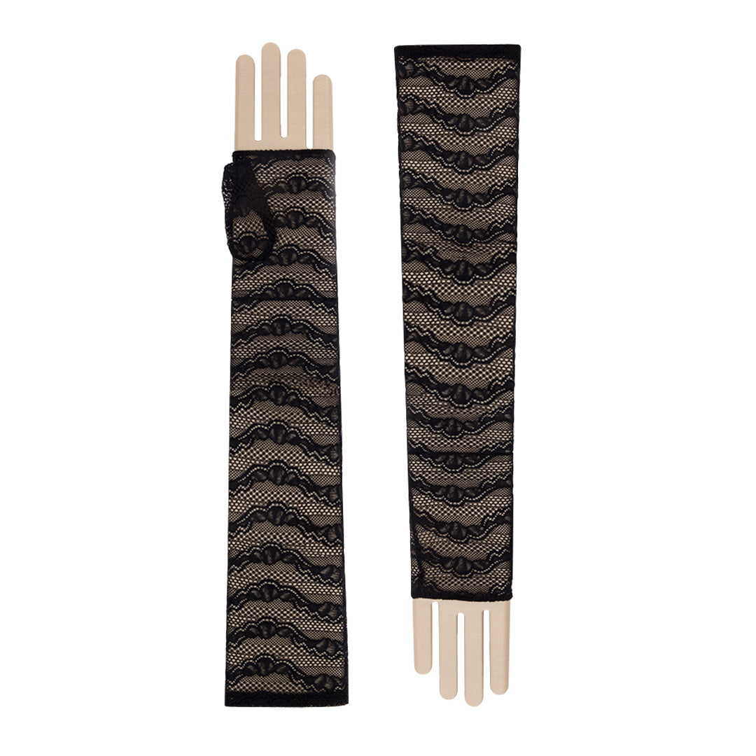Zola | Lace Opera Length Fingerless Glove – Black
