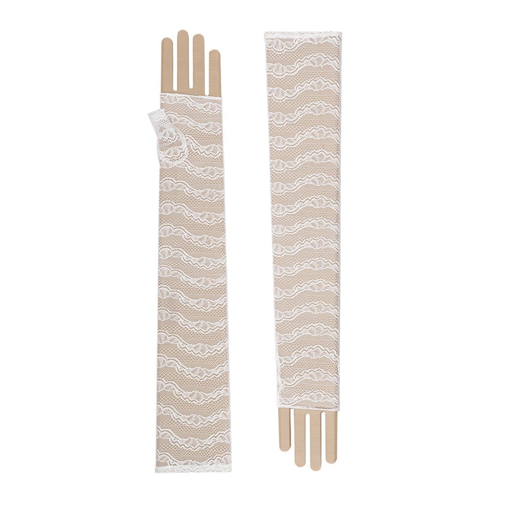 Zola | Lace Opera Length Fingerless Glove – Ivory