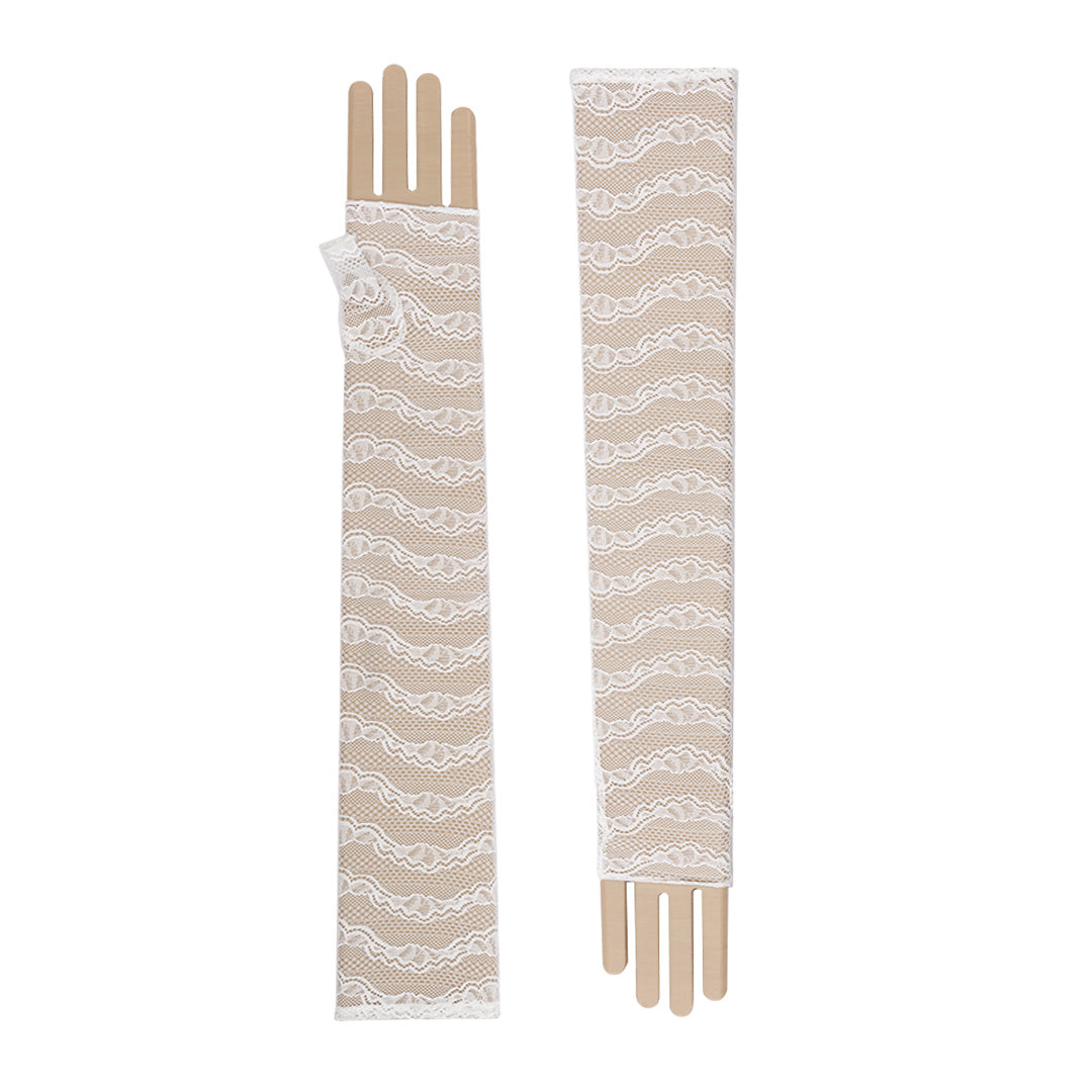 Zola | Lace Opera Length Fingerless Glove – Ivory